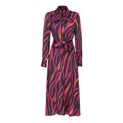 Psychedelische Zebra Print Maxi Overhemdjurk Pinko , Multicolor , Dames