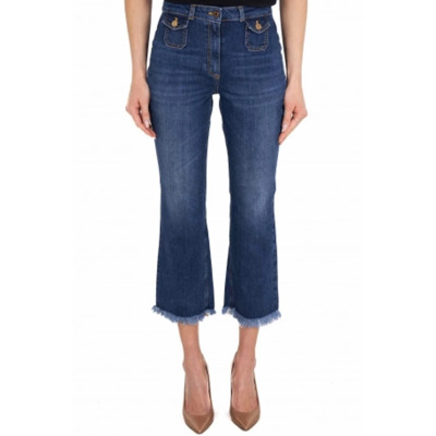 Ridder Cropped Jeans Elisabetta Franchi , Blue , Dames