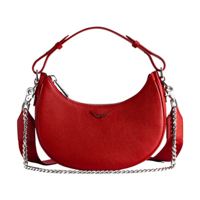 Rode Moonrock Power Leren Tas voor Vrouwen Zadig & Voltaire , Red , Dames