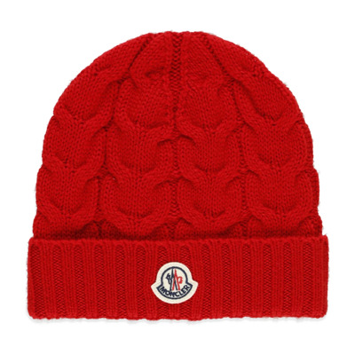 Rode wollen beanie muts voor jongens Moncler , Red , Heren