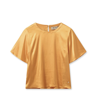 Satijnen blouse met korte mouwen MOS Mosh , Orange , Dames