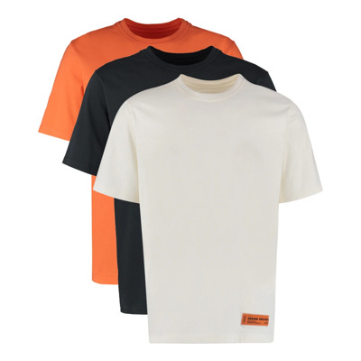 Set van drie katoenen T-shirts met ribbelhals Heron Preston , Multicolor , Heren