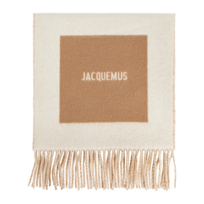 Sjaal met logo Jacquemus , Beige , Unisex