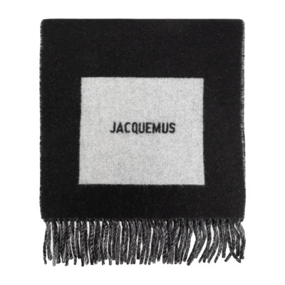 Sjaal met logo Jacquemus , Black , Unisex