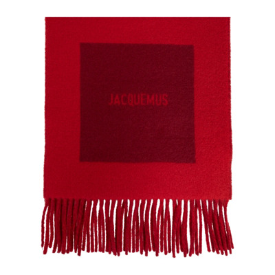 Sjaal met logo Jacquemus , Red , Dames