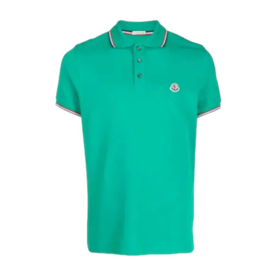 Slim Fit Polo Moncler , Green , Heren