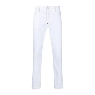 Slimme Witte Jeans met Klassiek Design Dsquared2 , White , Heren