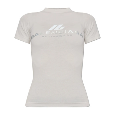 Sport T-shirt met logo Balenciaga , Gray , Dames