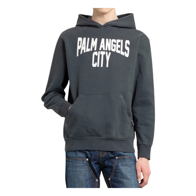 Stad Gewassen Hoody Donkergrijs Wit Palm Angels , Gray , Heren