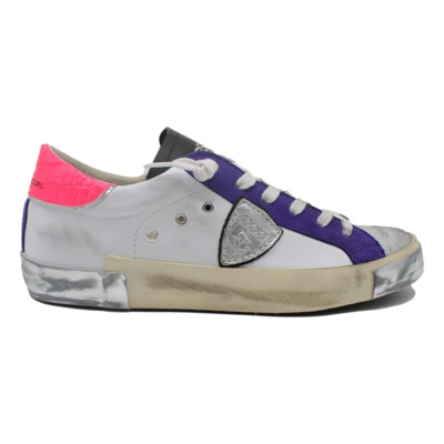 Stijlvolle Blanc Violet Sneakers Philippe Model , Multicolor , Dames