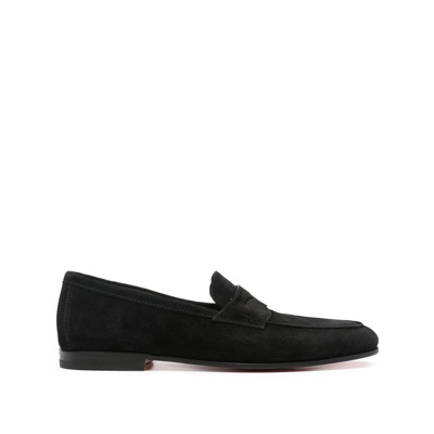 Stijlvolle Loafers voor Heren Santoni , Black , Heren