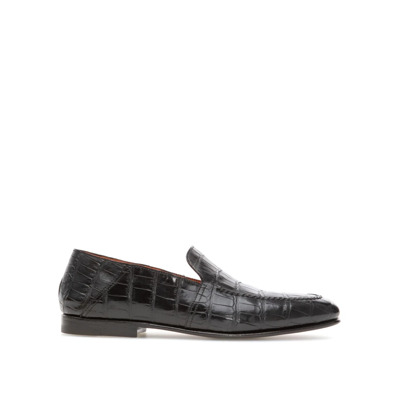 Stijlvolle Loafers voor Mannen Santoni , Black , Heren