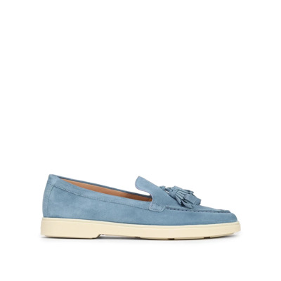 Stijlvolle Loafers voor Mannen Santoni , Blue , Dames