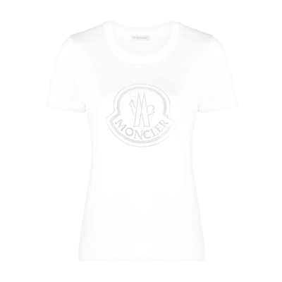 Stijlvolle SS T-shirt voor vrouwen Moncler , White , Dames