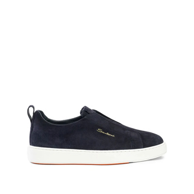 Stijlvolle Sneakers voor Mannen Santoni , Blue , Heren