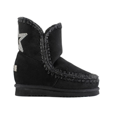 Stijlvolle achterpatch Eskimo laarzen Mou , Black , Dames