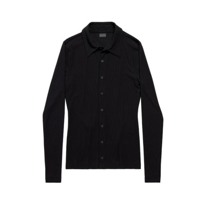 Stretch Longsleeve Shirt Klassiek Ontwerp Balenciaga , Black , Dames