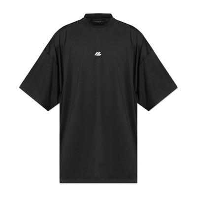 T-shirt met bedrukt logo Balenciaga , Black , Heren