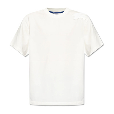 T-shirt met logo Burberry , White , Heren