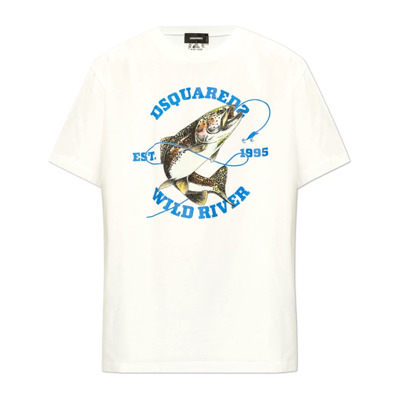 T-shirt met logo Dsquared2 , White , Heren