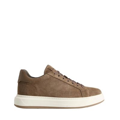 Taupe Suede Arrow Sneakers Woolrich , Beige , Heren