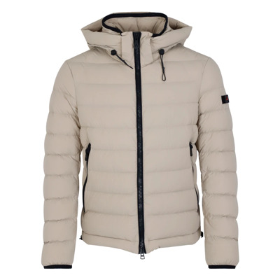 Tijdloze Beige Jas met Praktische Details Peuterey , Beige , Heren