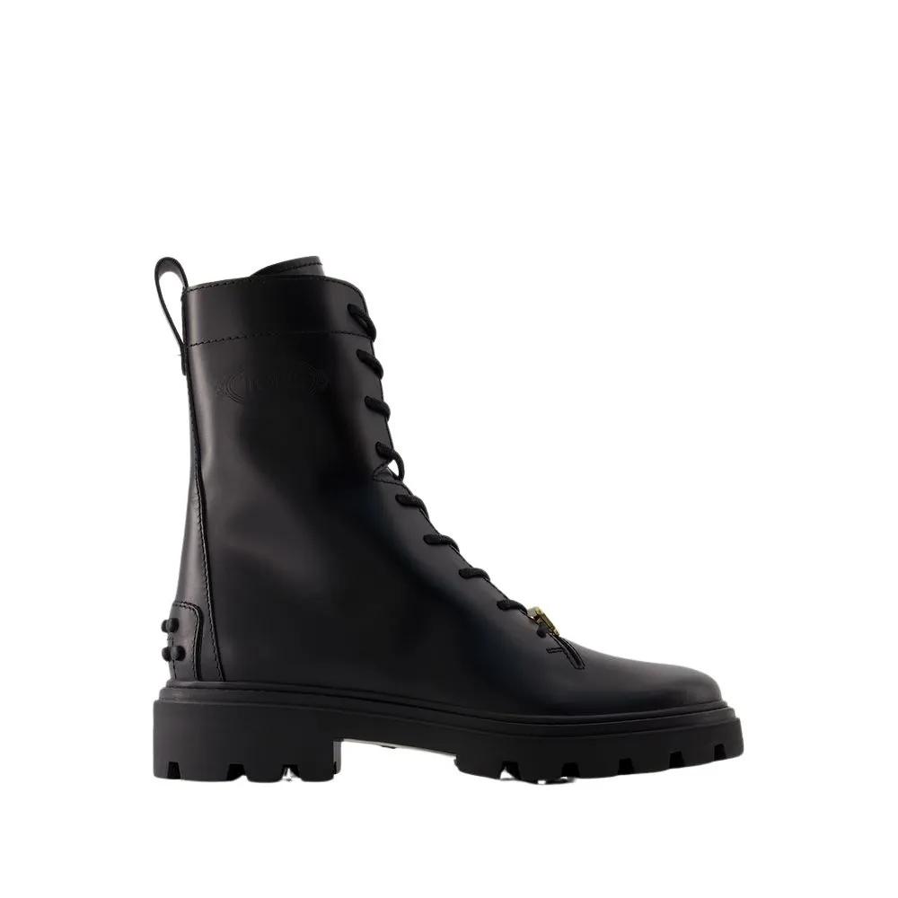 Tod's Boots & laarzen - Gomma Pesante Boots - Leather - Black in zwart