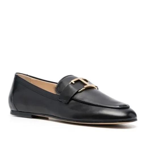 Tod's Loafers & ballerina schoenen - T-Logo Leather Loafers in zwart