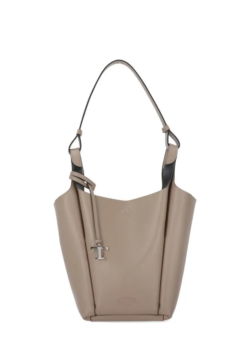 Tod's Shoppers - Leather Shoulder Bag in beige