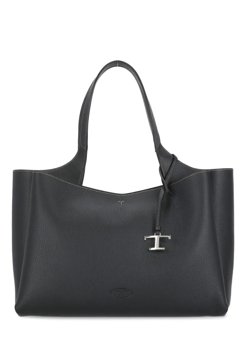 Tod's Shoppers - Leather Shoulder Bag in zwart