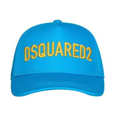 Turquoise pet met logo borduursel Dsquared2 , Blue , Unisex