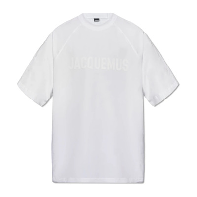 Typo T-shirt met logo Jacquemus , White , Heren