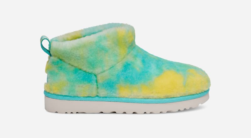 UGG® X Tschabalala Self Marble Ultra Mini Boot in Yellow/Teal