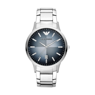 Verbluffende Ar11182 Quartz Horloge - 43mm Roestvrijstalen Kast Emporio Armani , Gray , Unisex