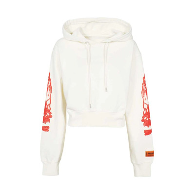 Verstelbare Katoenen Hoodie Heron Preston , White , Dames