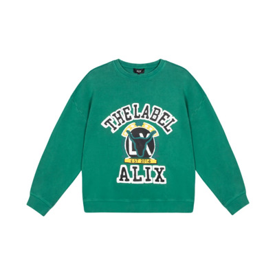 Vintage Gebreide Dames Trui Alix The Label , Green , Dames