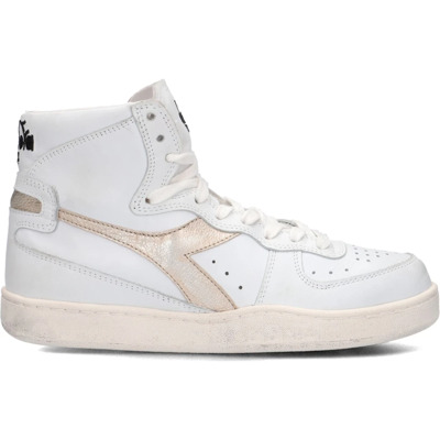 Vintage Hoge Top Sneakers Creme Goud Diadora , White , Dames