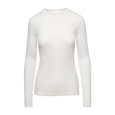 Witte Crew Neck Longsleeve T-shirts en Polos Closed , White , Dames