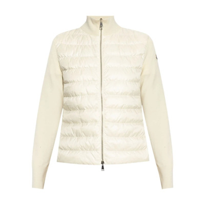 Witte Gewatteerde Gewatteerde Jas Moncler , White , Dames