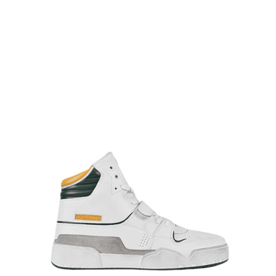 Witte High-Top Sneakers met Groene Accenten Isabel Marant , White , Heren