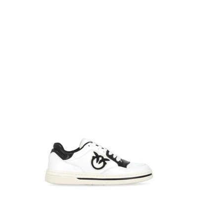 Witte Leren Sneakers Love Birds Logo Pinko , White , Dames