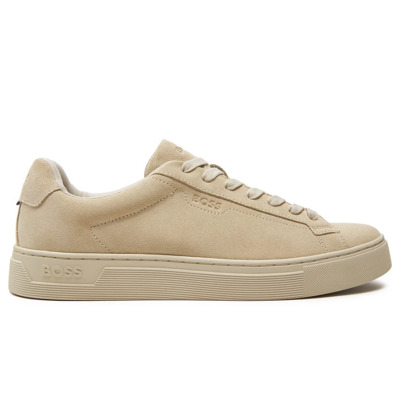 Witte Leren Sneakers Rhys Tenn Hugo Boss , Beige , Heren