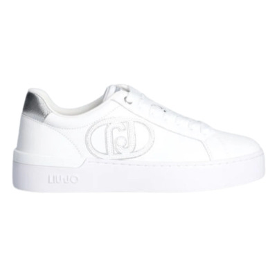 Witte Platte Schoenen Maxi Logo Liu Jo , White , Dames