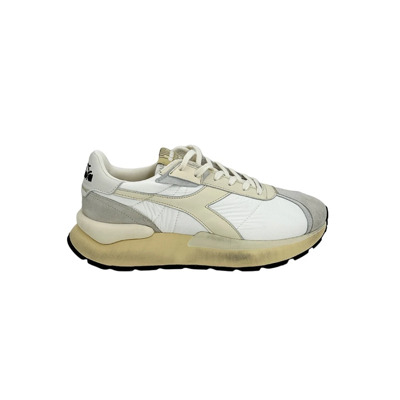 Witte Sneaker met Grijze Suède Neus Diadora , White , Heren