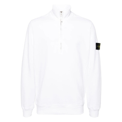 Witte Sweater met Opstaande Kraag Stone Island , White , Heren