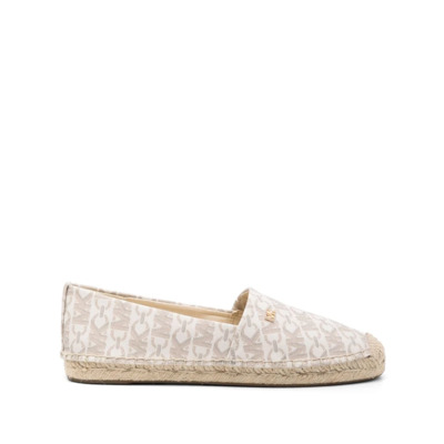 Witte platte schoenen met handtekeninglogo print Michael Kors , Multicolor , Dames