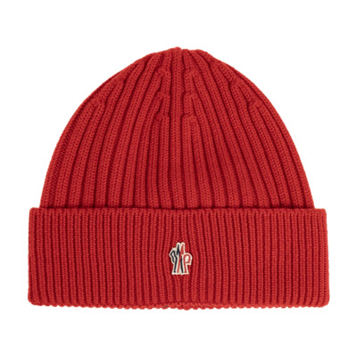 Wollen muts met logo Moncler , Red , Heren