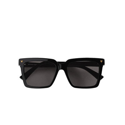 Zonnebril met Vierkant Acetaat Frame en Gouden Metalen Details Bottega Veneta , Black , Heren