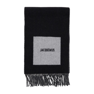 Zwart Rond Vierkant Sjaal Jacquemus , Black , Heren