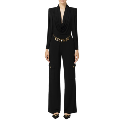 Zwart Viscose Jumpsuit Set Vrouwen Elisabetta Franchi , Black , Dames